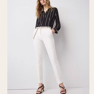 White House Black Market Slim Pants Comfort Winter White sz 10 NWT